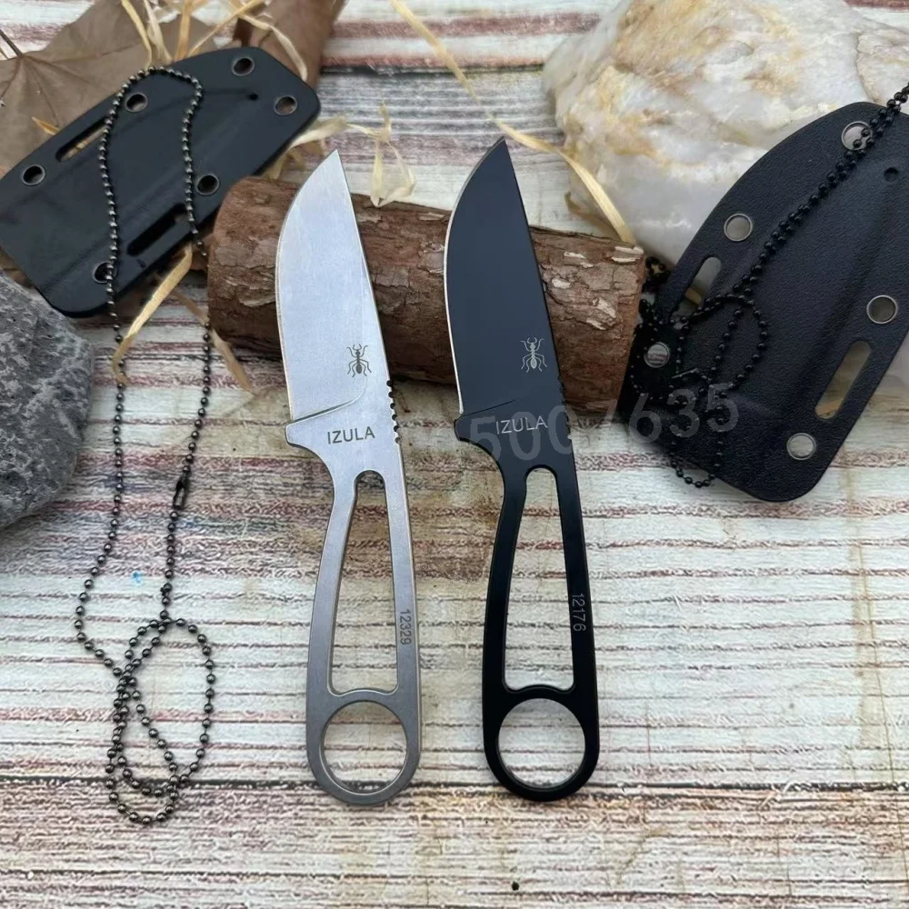 IZULA-cuchillo recto de alta r - Knife Hunting Fixed Blade reseña y precio