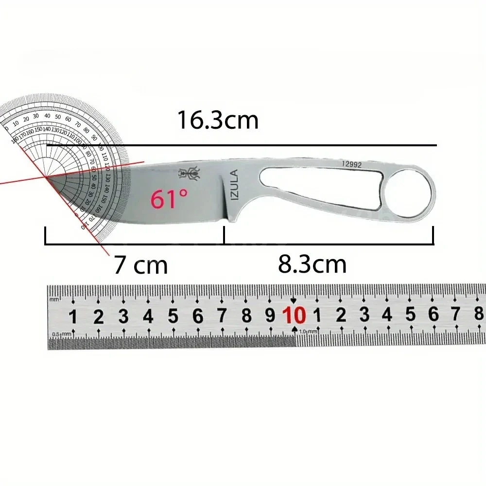 IZULA-cuchillo recto de alta r - Knife Hunting Fixed Blade reseña y precio