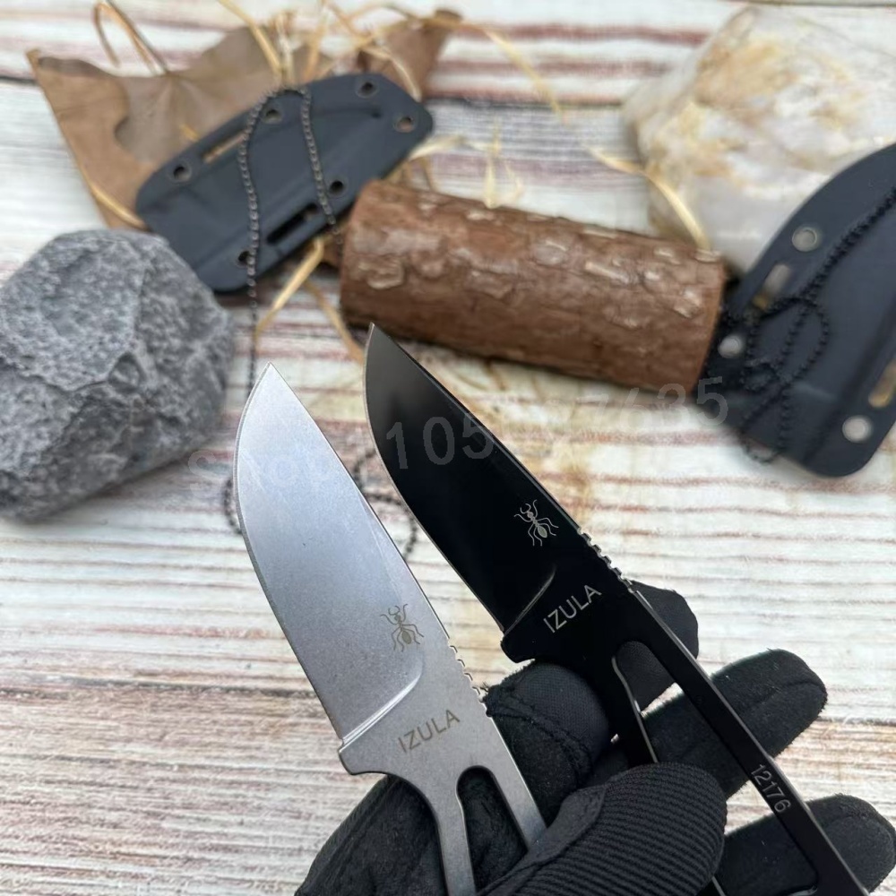 IZULA-cuchillo recto de alta r - Knife Hunting Fixed Blade reseña y precio